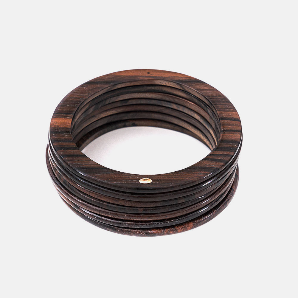 Pulsera semanario de ébano con oro de 18kt