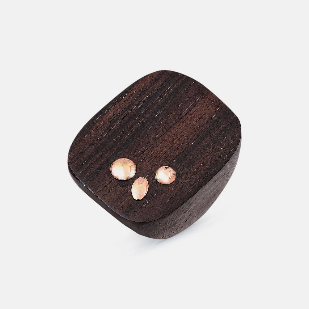 Anillo de ébano con oro de 18 kt