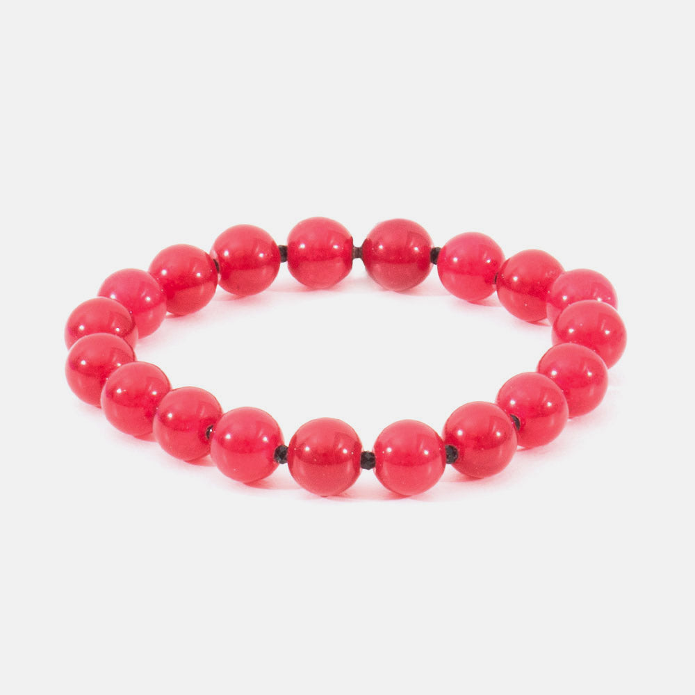 Pulsera elástica de jade y espinela