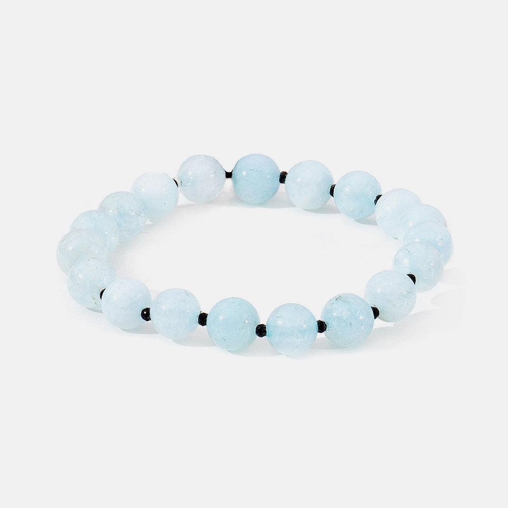 Pulsera elástica de jade y espinela