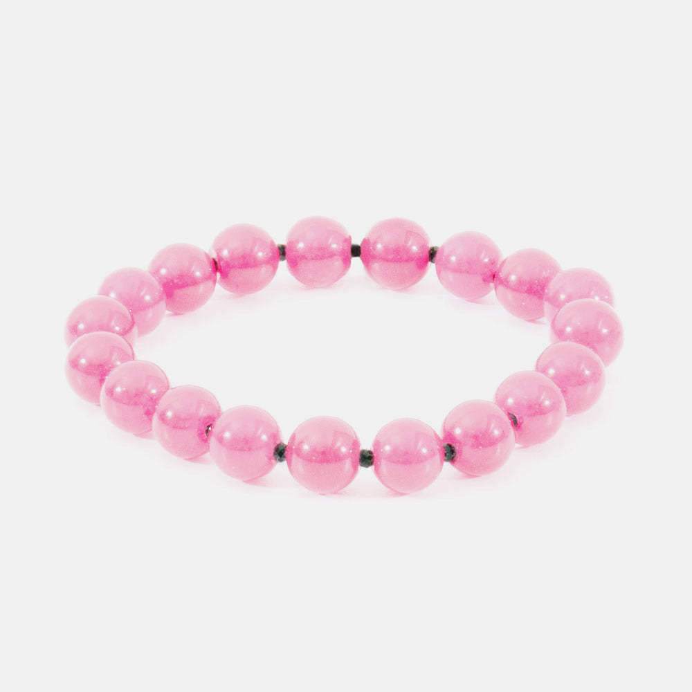 Pulsera elástica de jade y espinela