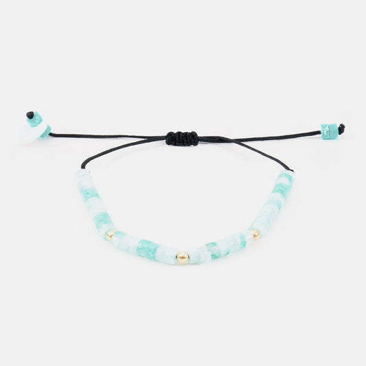 Pulsera de jade y oro de 18 kt